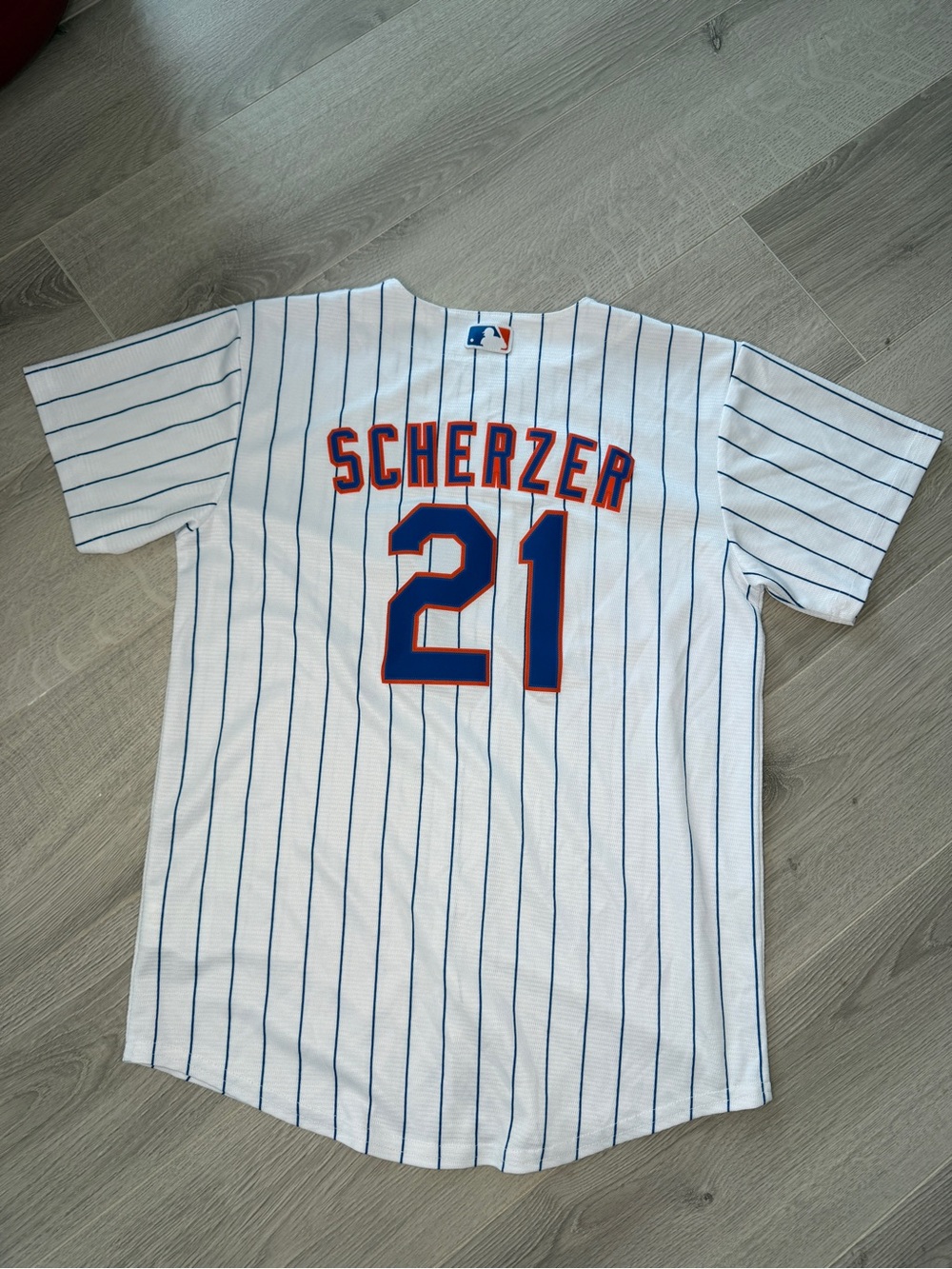 Nike Mets Max Scherzer #21 Jersey Youth M 10/12 White Pinstripe MLB